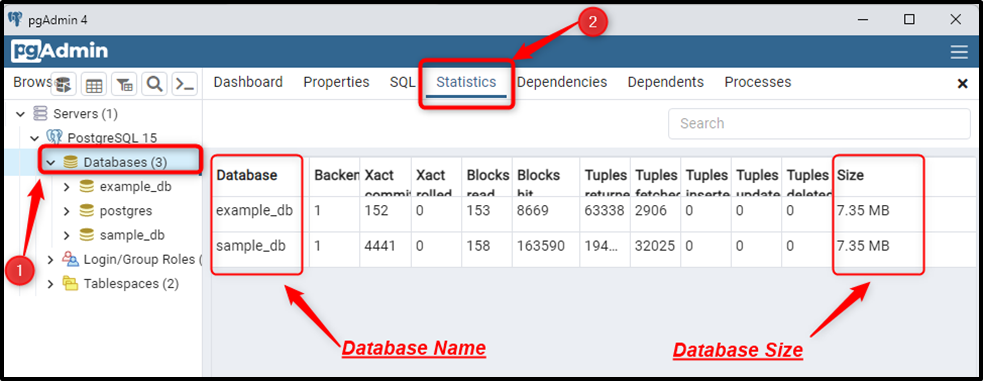 Check Database Size and Table Size in PostgreSQL Using pgAdmin ...