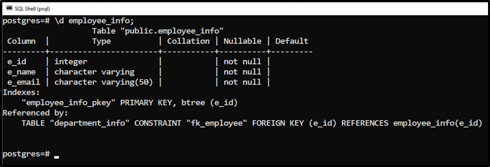 How to Describe Postgres Tables Using SQL Shell (psql) - CommandPrompt Inc.