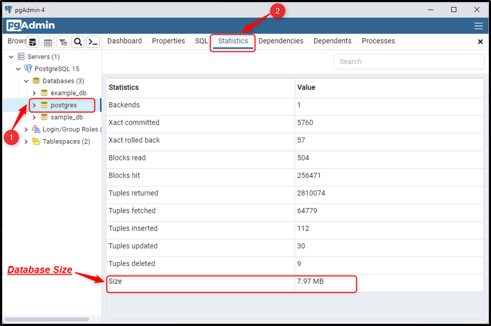 Check Database Size and Table Size in PostgreSQL Using pgAdmin ...