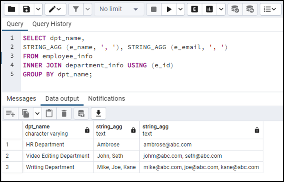 PostgreSQL STRING_AGG() Function With Examples - CommandPrompt Inc.